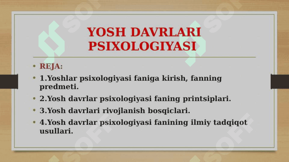 YOSH DAVRLARI PSIXOLOGIYASI 2