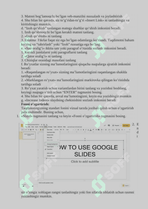 Google presentation va Google Form haqida tushuncha va undan foydalanish. 7