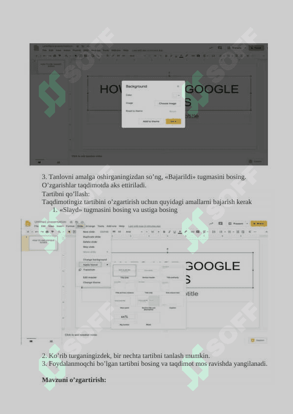 Google presentation va Google Form haqida tushuncha va undan foydalanish. 8