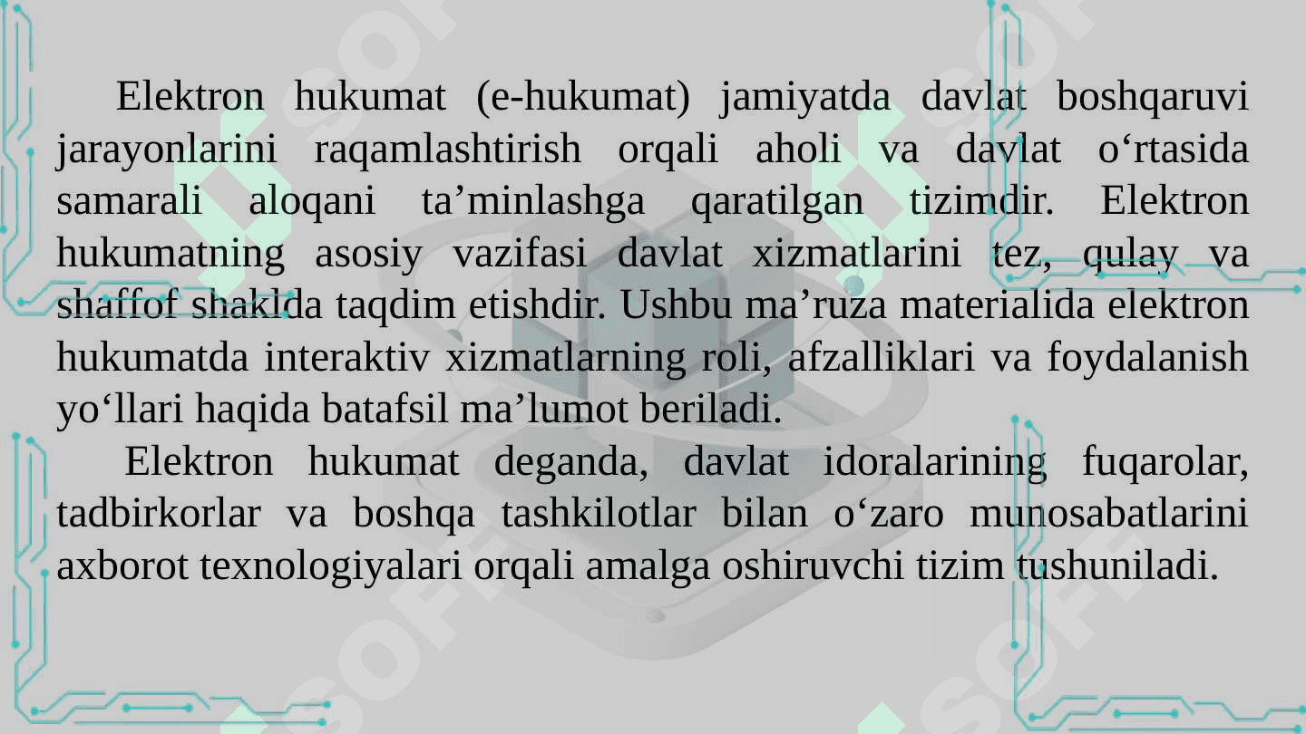 Elektron hukumatda interaktiv xizmatlardan foydalanish 3