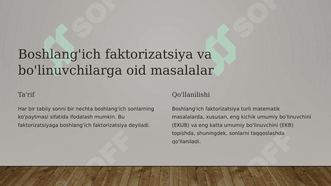 Sonlar nazariyasi: Asosiy tushunchalar va algoritmlar 2