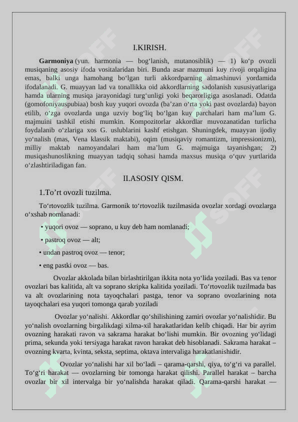 TO’RT OVOZLI TUZILMA 2