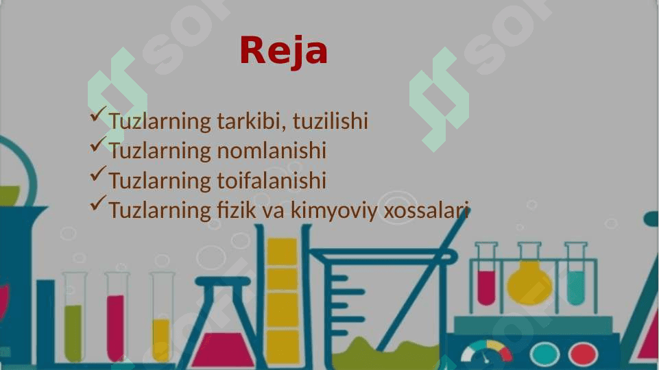Tuzlar. Tuzlar tarkibi, tuzilishi va nomlanishi 2