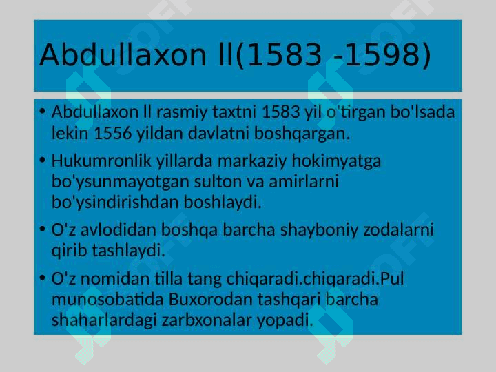 Shayboniylar davlati va davlat boshqaruvi 6