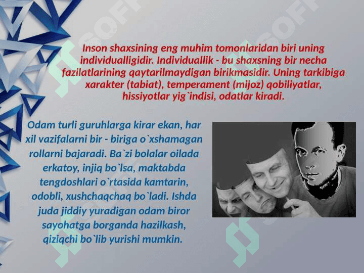 SHAXSNING MALAKA VA ODATLARI 3