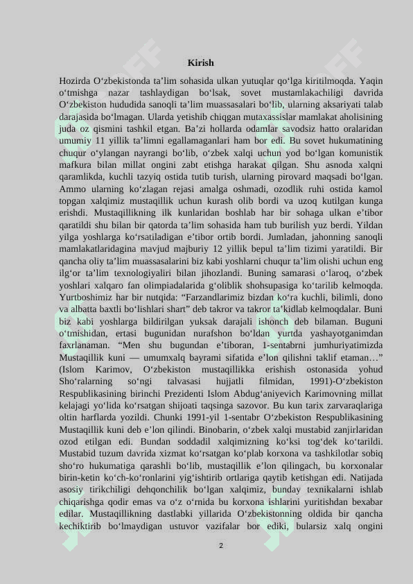 O’ZBEKISTONDA SOVET HOKIMIYATI DAVRIDA OLIY  TA’LIM TIZIMI 2