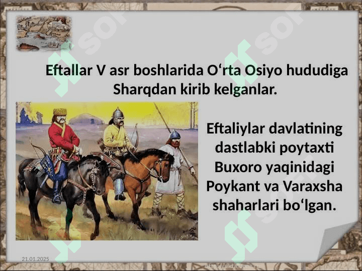 Eftallar davlati. Eftallar davridaijtimoiy-iqtisodiy va madaniy hayot 4