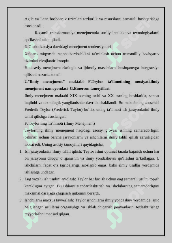 Menejment nazaryasining shakillanishi va rivojlanishi 4