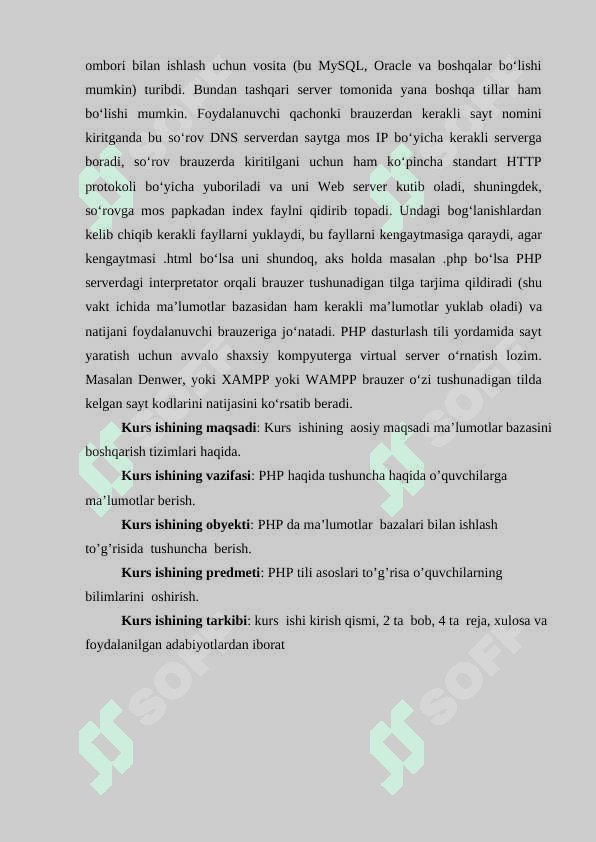 PHP da ma’lumotlar  bazalari bilan ishlash 3