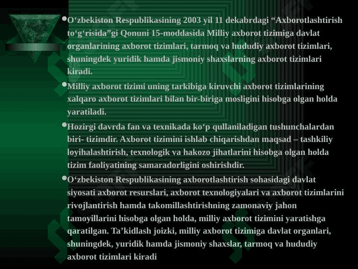 Zamonaviy axborat kamunikatsiya texnologiyalari va ularning texnologik imkonyatlari 5