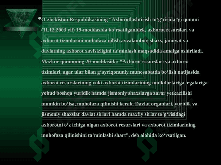 Zamonaviy axborat kamunikatsiya texnologiyalari va ularning texnologik imkonyatlari 6