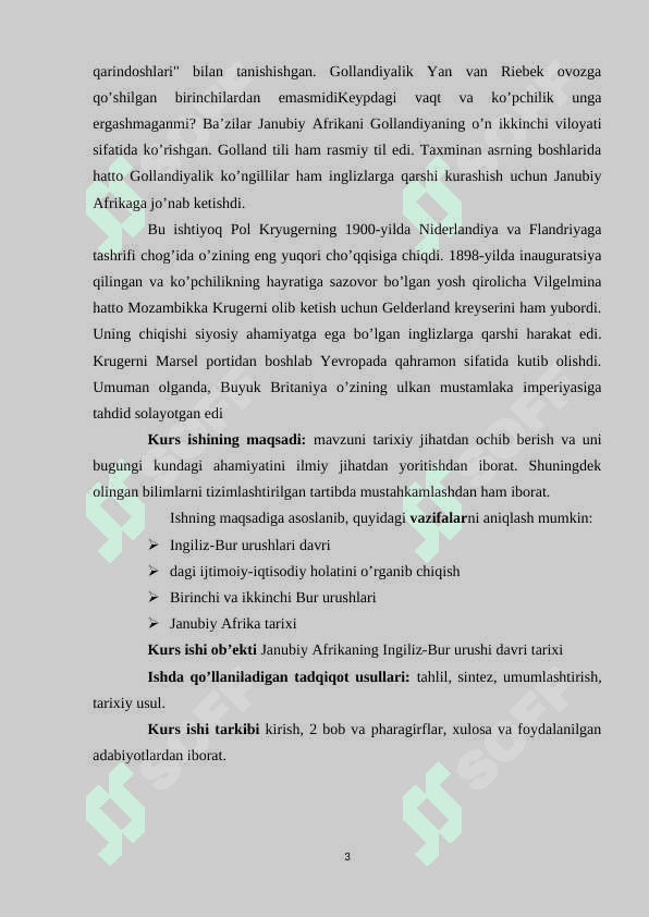JANUBIY AFRIKA INGILIZ-BUR URUSHLARI DAVRIDA 3