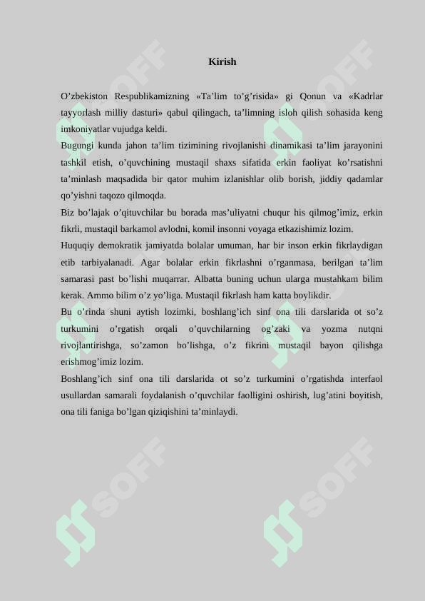 4-sinf ot so’z turkumini o’rgatishda mustaqil ishlarni tashkil etish usullari 2