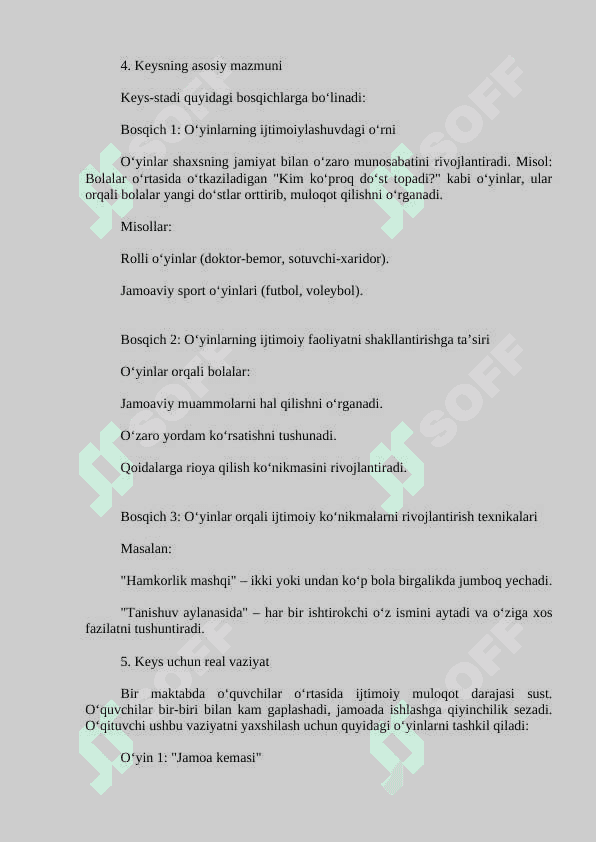 O‘yinlar ijtimoiy faoliyat sifatida 2