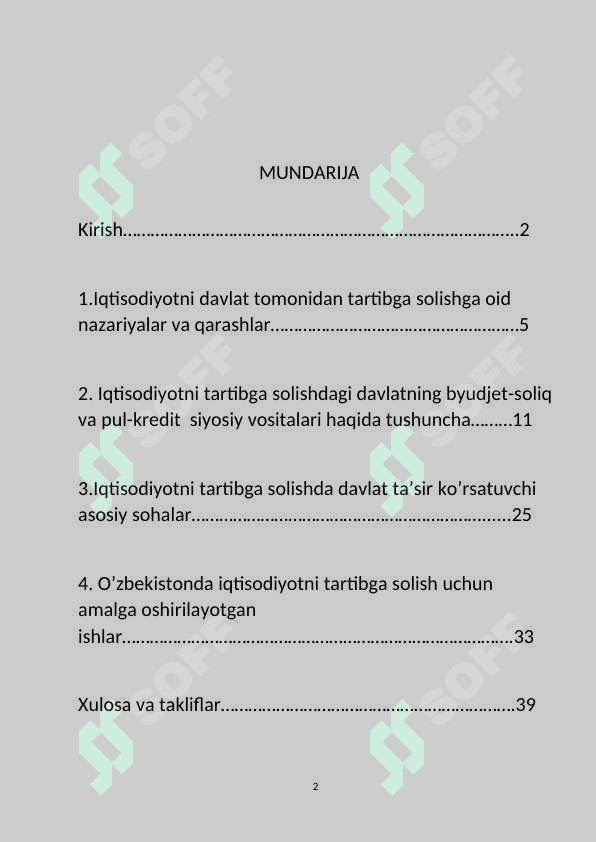 O’zbekiston iqtisodiyotini taribga solish 2