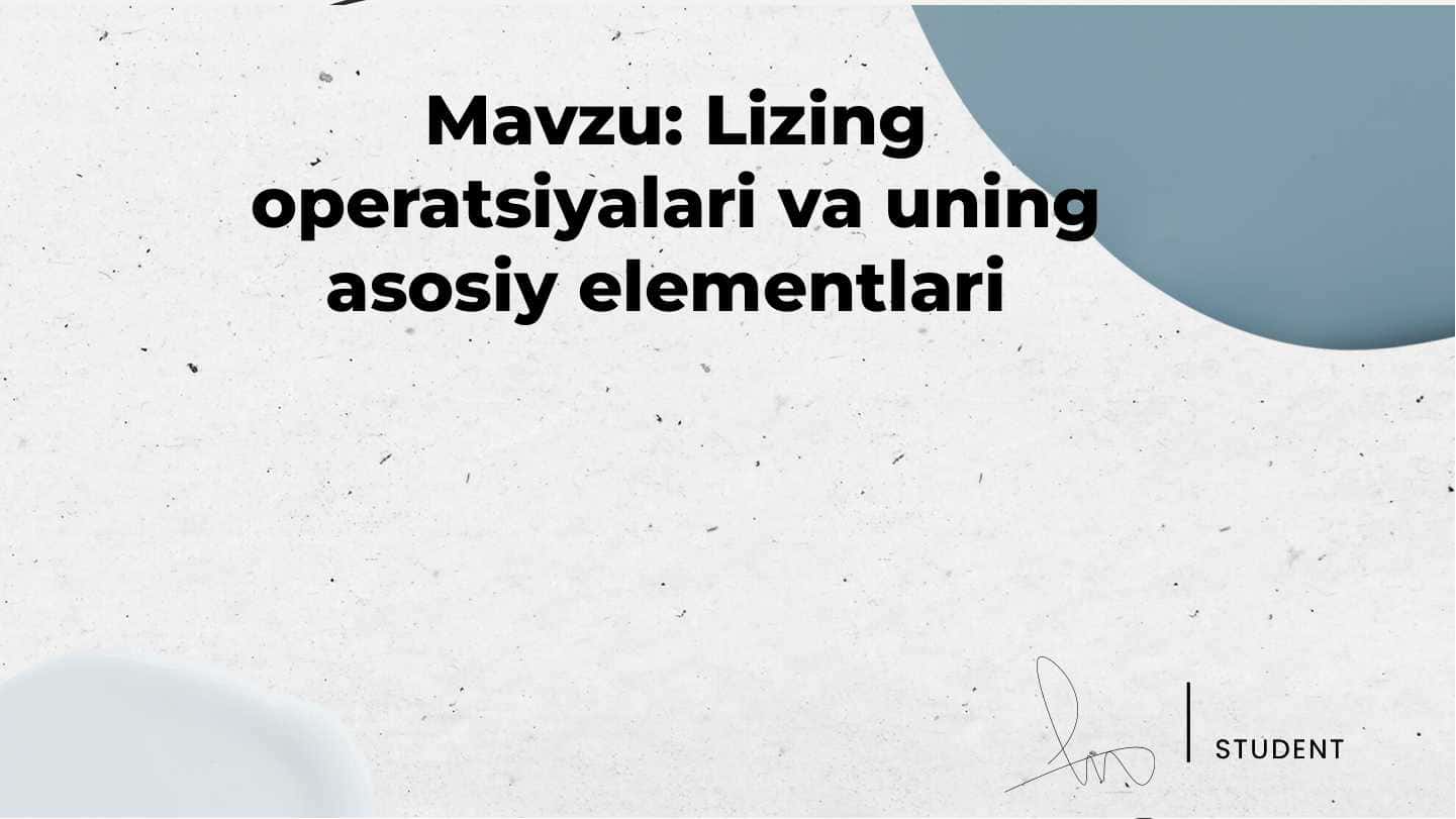 Lizing operatsiyalari 1
