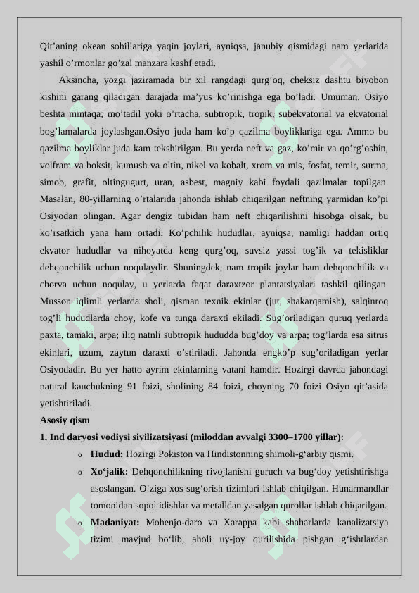 Janubiy Osiyo xalqlari xo‘jaligi va madaniyati tezis 25 2