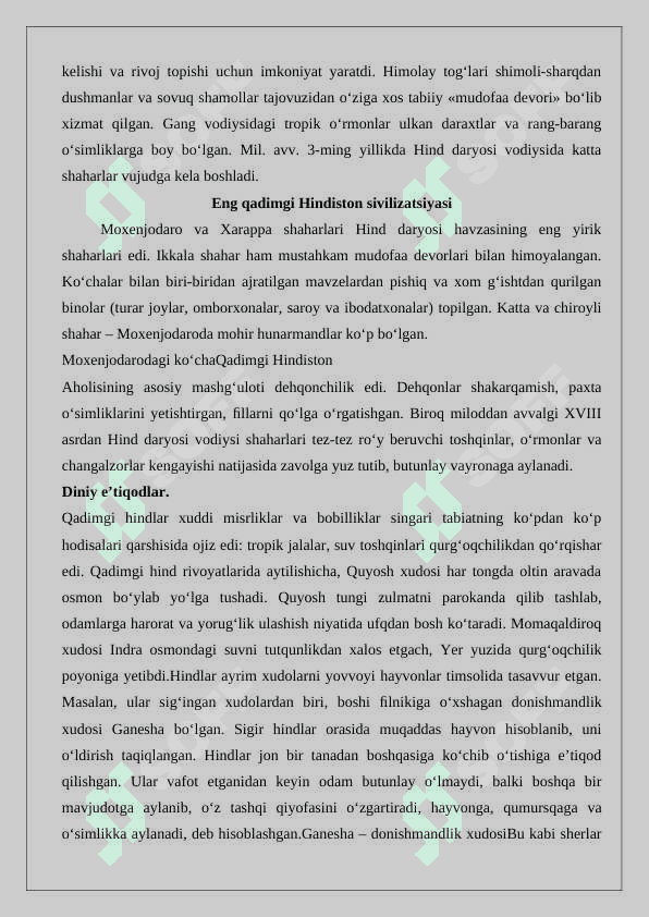 Janubiy Osiyo xalqlari xo‘jaligi va madaniyati tezis 25 4