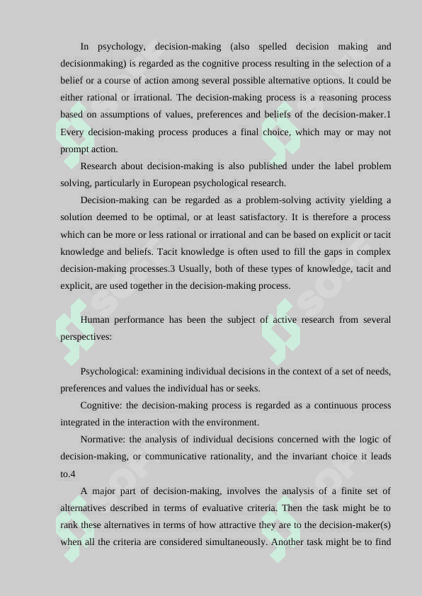 Decision making 2