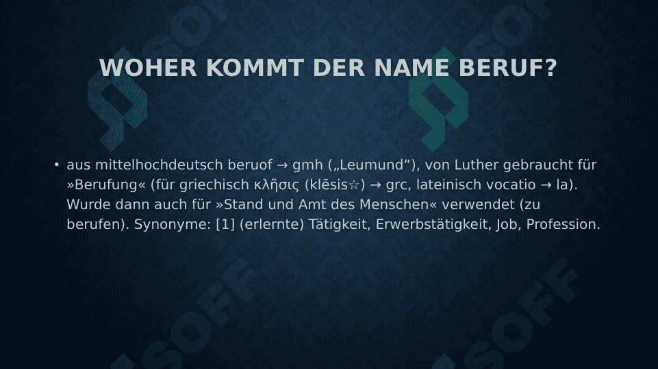 Der beruf. 5
