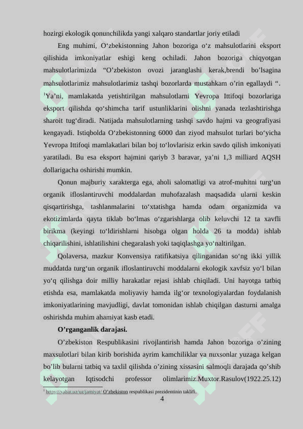 Mavzu: O‘zbekistonning Jahon bozoriga kirib borishining ijtimoiy-iqtisodiy muammolari 4