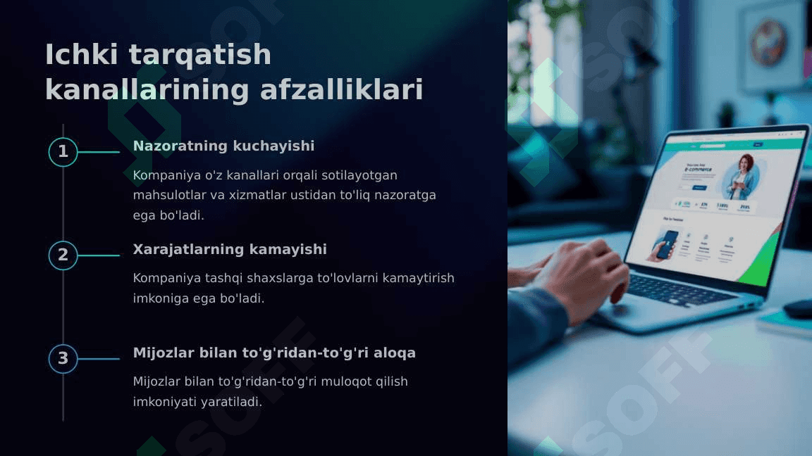 Mahsulot va xizmatlarni tarqarish kanallari sonini aniqlash 8