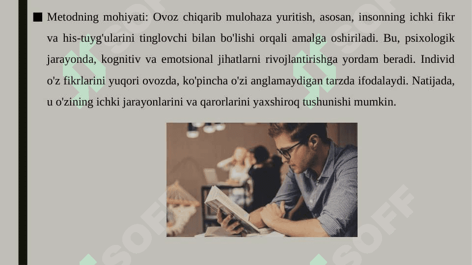 Ovoz chiqarib mulohaza yuritish metodi 4