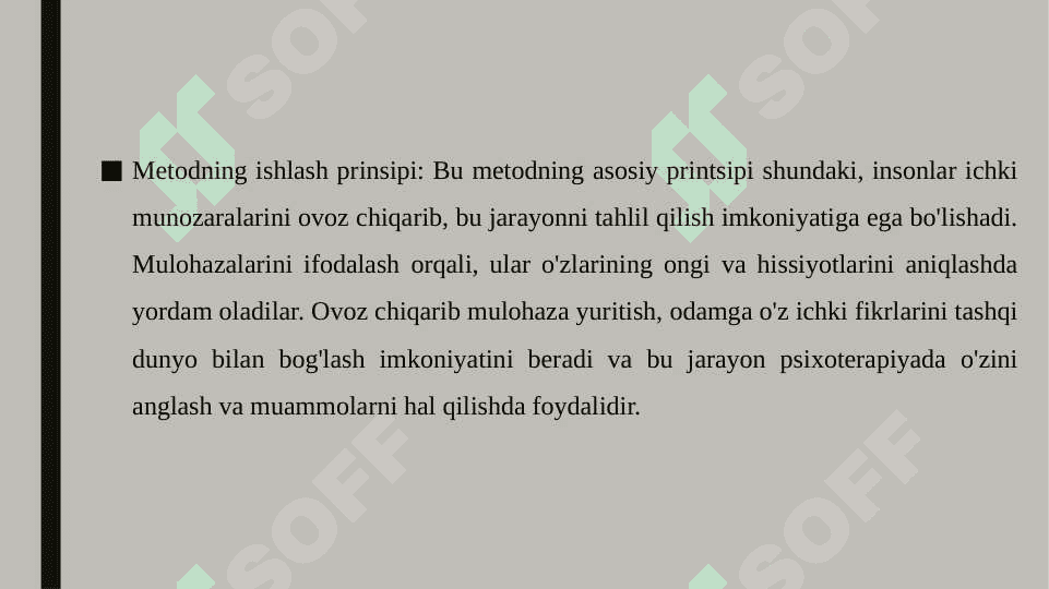 Ovoz chiqarib mulohaza yuritish metodi 5
