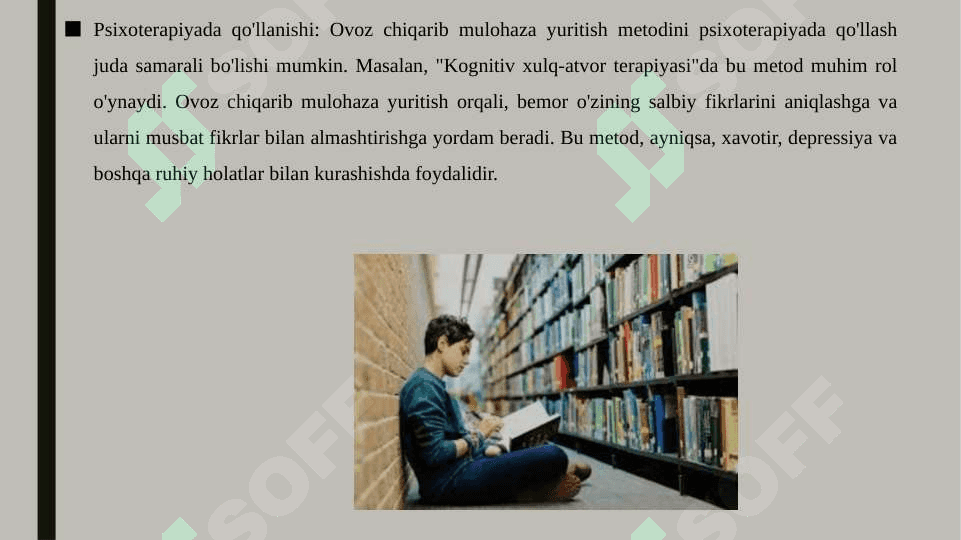 Ovoz chiqarib mulohaza yuritish metodi 7
