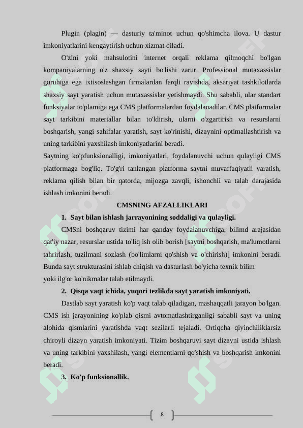 Kontentni boshqarish tizimlariga oid mavzularni o'qitishda interaktiv metodlardan foydalanish (wordpress misolida) 8