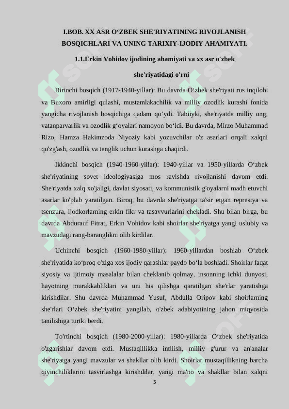 XX ASR O'ZBEK SHE'RIYATIDA IJODKOR OBRAZI (ERKIN VOHIDOV IJODI MISOLIDA) 5