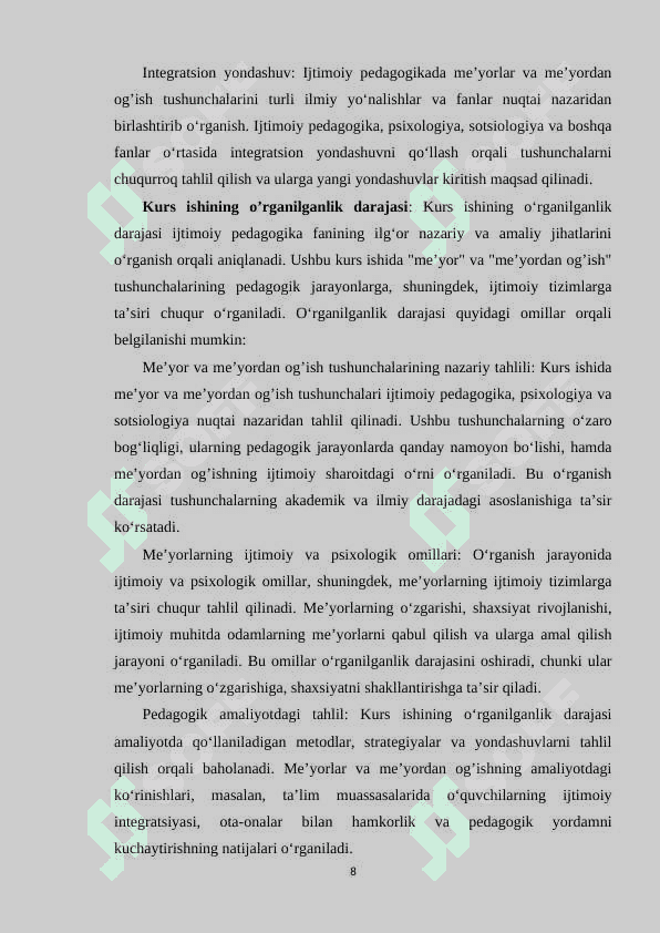 Ijtimoiy pedagogikada “me’yor” va “me’yordan og’ish” tushunchasi. 8