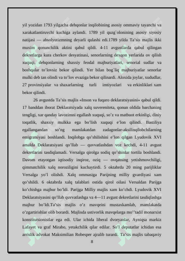 FRANSIYA KONSULLIK VA BIRINCHI IMPERIYA DAVRIDA 8