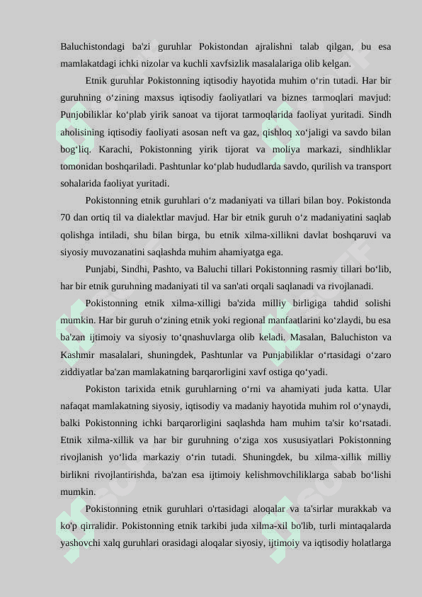 Pokistonning asosiy etnik guruhlari panjobliklar,sindhilar baluchlar va pushtunlarning tarixi va madaniyati 6