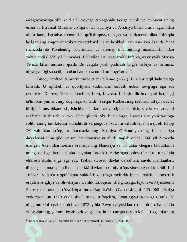 LYUDOVIK XIV NING ICHKI VA TASHQI SIYOSATI 5