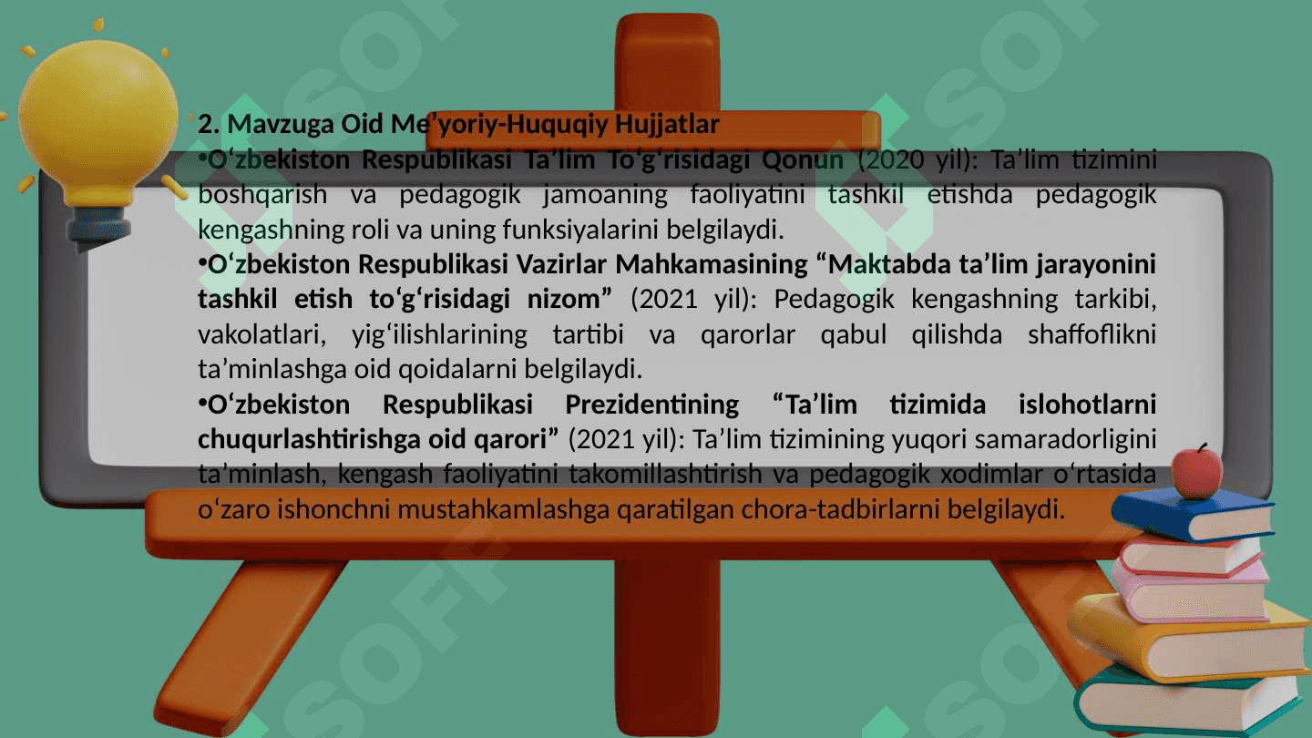 Pedagogik kengash faoliyati samaradorligini oshirish va shaffofligini ta’minlash 4