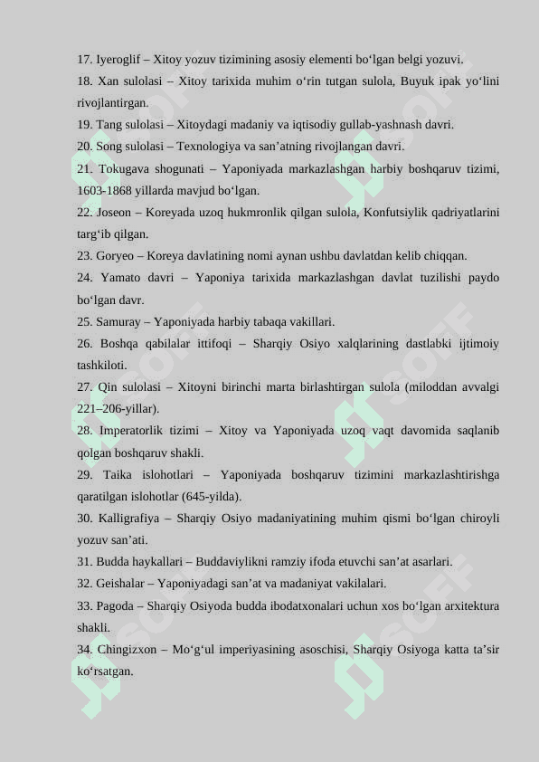 Sharqiy Osiyo xalqlarining tarixiy kelib chiqishi va rivojlanishi bo‘yicha glosariy 2