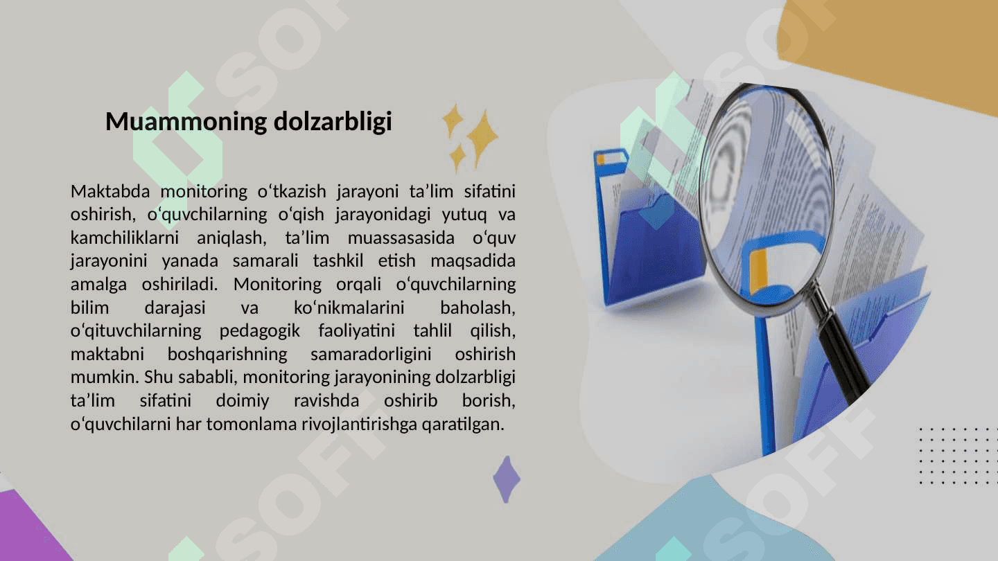 Maktabda monitoring o'tkazish jarayonini tashkil etish 2