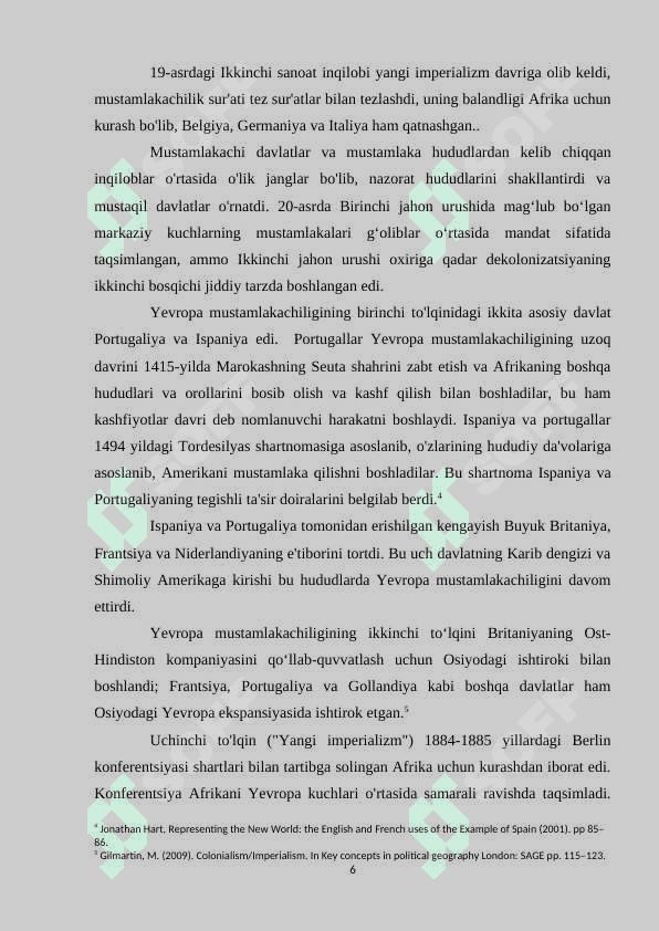 YEVROPA DAVLATLARINING MUSTAMLAKALAR UCHUN KURASHI (XVIII XIX ASRLAR). 6