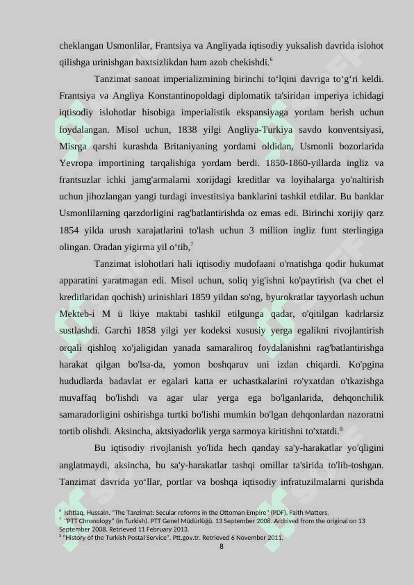 USMONLILAR EMPERIYASI TANZIMOT DAVRIDA 8
