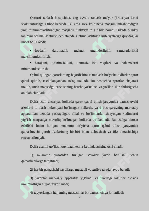 Aloqa korxonalarini boshqarish usullari 7