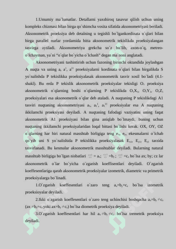 Aksonometrik proeksiyalar 2