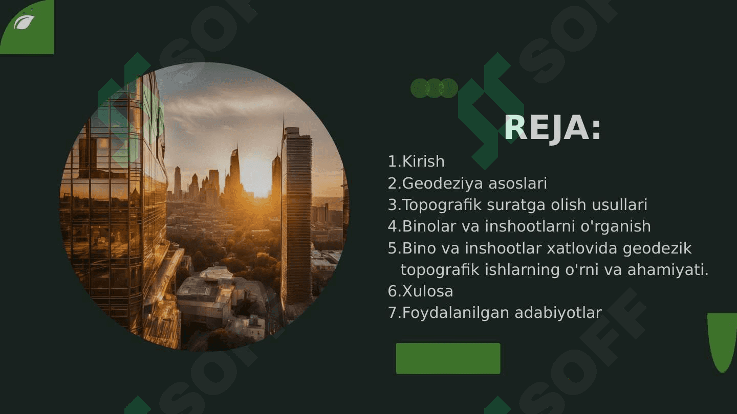 Bino va inshootlar xatlovini ôtkazishda geodezik topografik ishlar 2