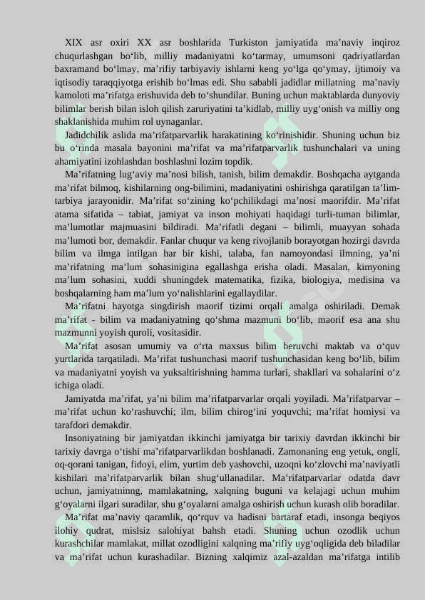 Jadidchilarning maʼrifatparvarlik  harakatlari va ularning xalq maʼnaviyatini yuksaltirishdagi oʻrni 4