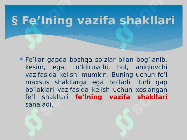 Fe’llarning vazifa shakllari 2
