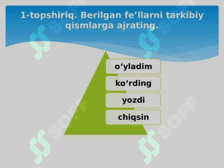 Fe’llarning munosabat shakllari 2
