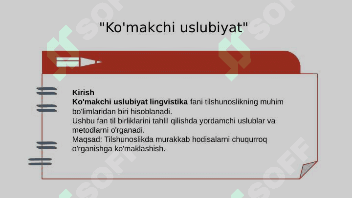 Ko'makchi uslubiyot 3