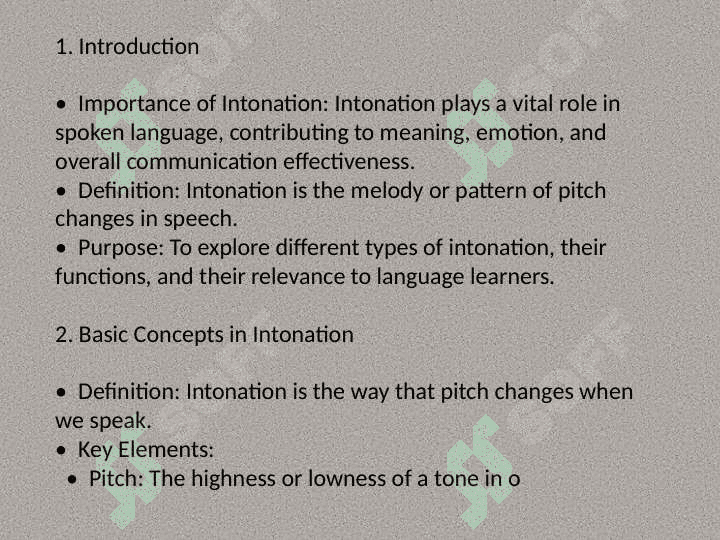 Intonation and its Types in a Language Being Learned 3