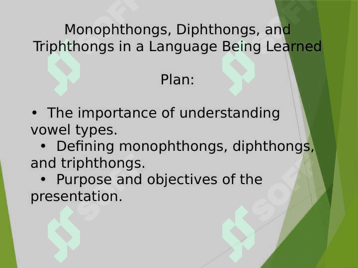 Monophthongs, Diphthongs, and Triphthongs in a Language Being Learned 2