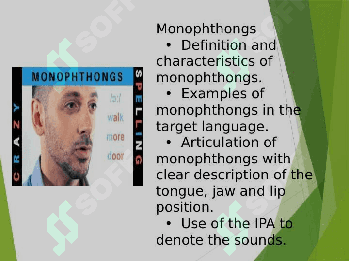 Monophthongs, Diphthongs, and Triphthongs in a Language Being Learned 4
